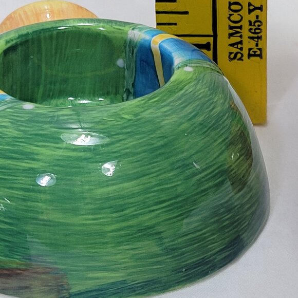 Set of 3 - Tea-light candle holder - ceramic - Hand Painted - Marianne Richmonds - Picture 11 of 16